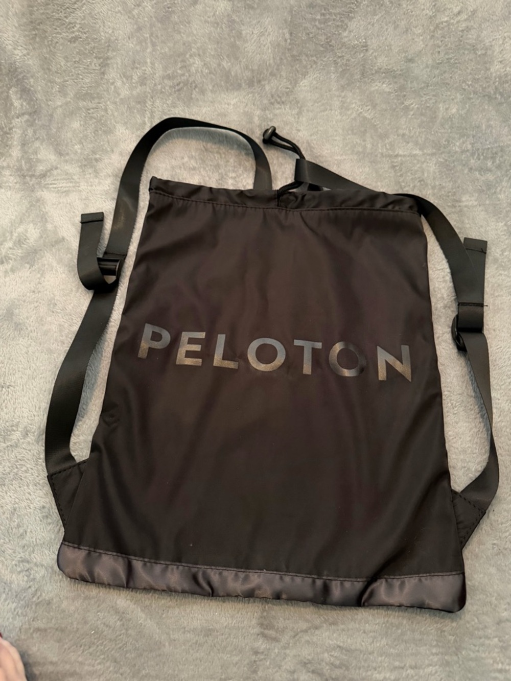PELOTON Black Drawstring Cinch Backpack